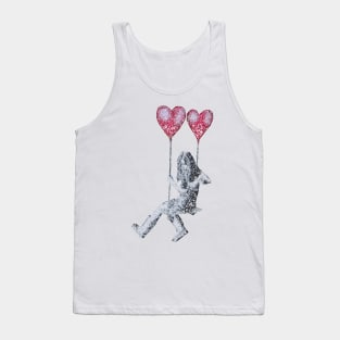 Low Poly Banksy Ballon Girl Scribble Tank Top